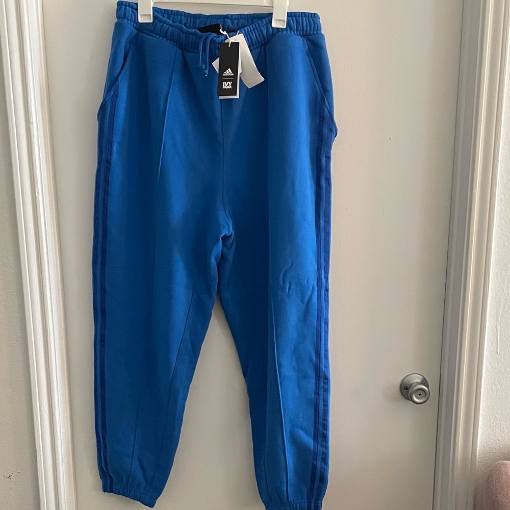 adidas Royal Blue Men's Joggers with Side Stripes